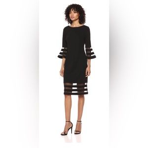 Calvin Klein Illusion Bell Sleeve Sheath Dress